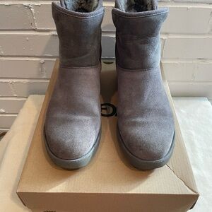 UGG Kristen Women's Gray Suede Wedge Boots Sz8. EUC